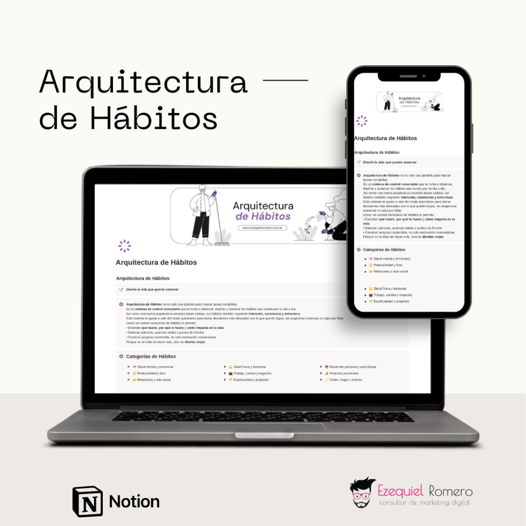 Plantilla Notion - Arquitectura de Hábitos - Ezequiel Romero
