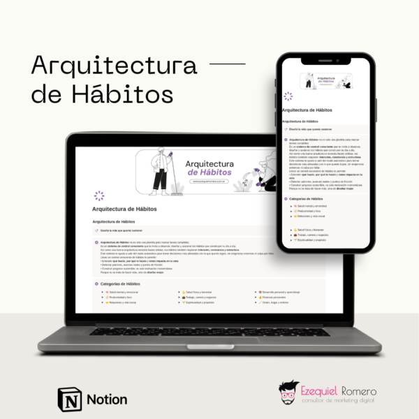Plantilla Notion - Arquitectura de Hábitos - Ezequiel Romero